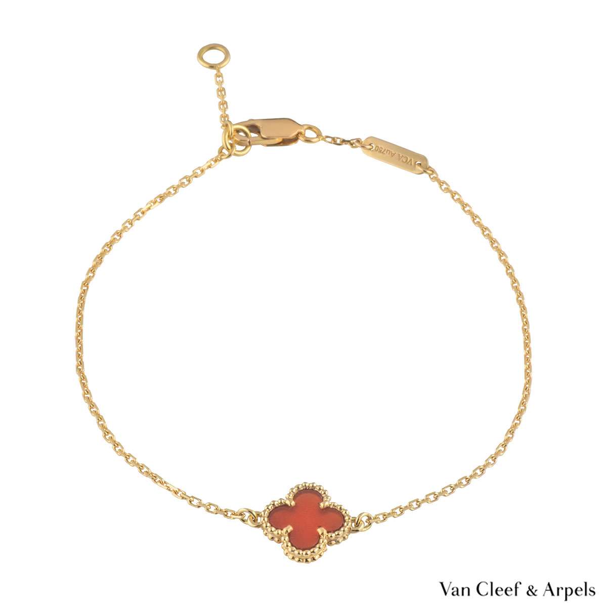 Van Cleef & Arpels Rose Gold Carnelian Alhambra Bracelet VCARN59K00 ...